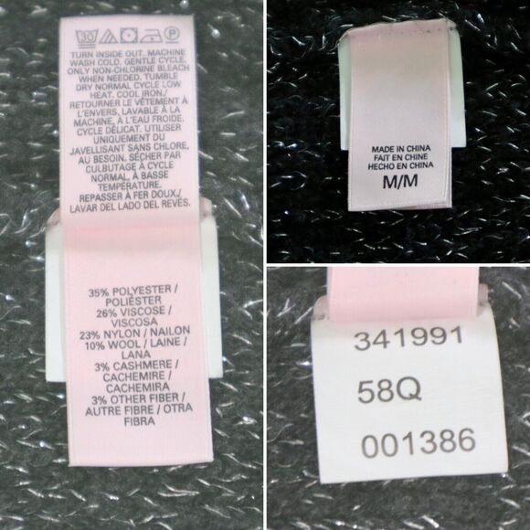 Victoria's Secret Size M Shimmer Knit Open Front Cardigan Black Silver - Picture 11 of 11